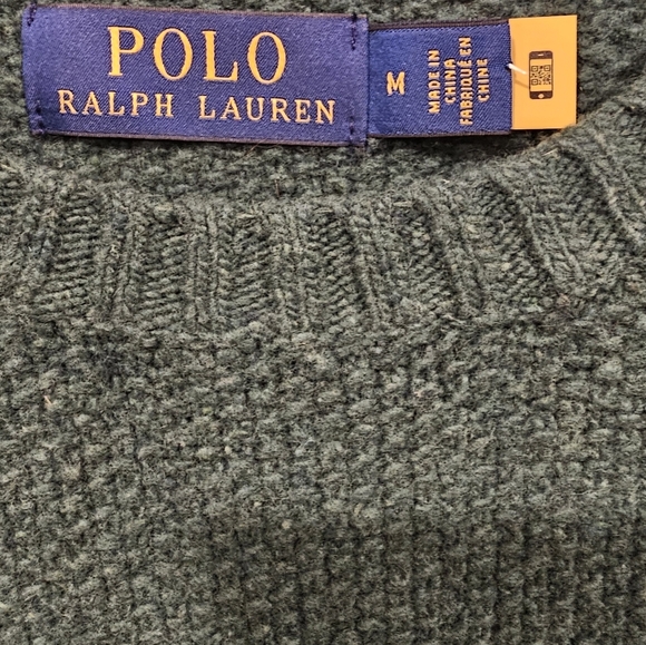 NWOT Polo by Ralph Lauren Men's Forest Green Crewneck Sweater Size--M - Picture 6 of 6
